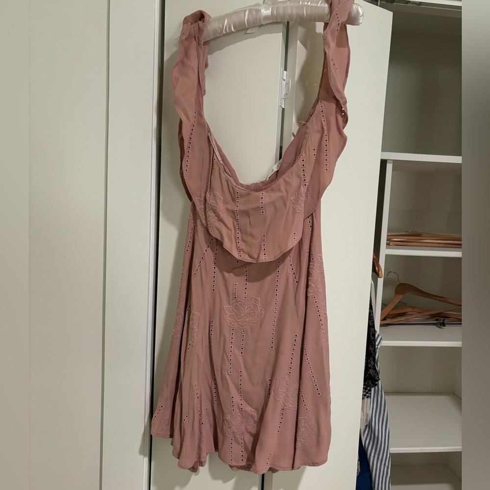 ASTR rose pink off the shoulder mini dress